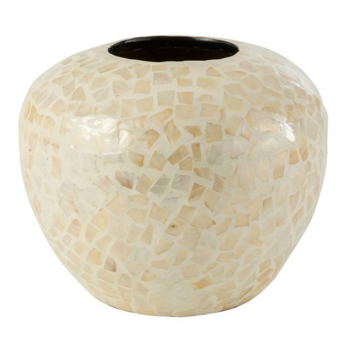 Paris Prix Vase Boule Motif Mosaïque  Nuye  26cm Ivoire