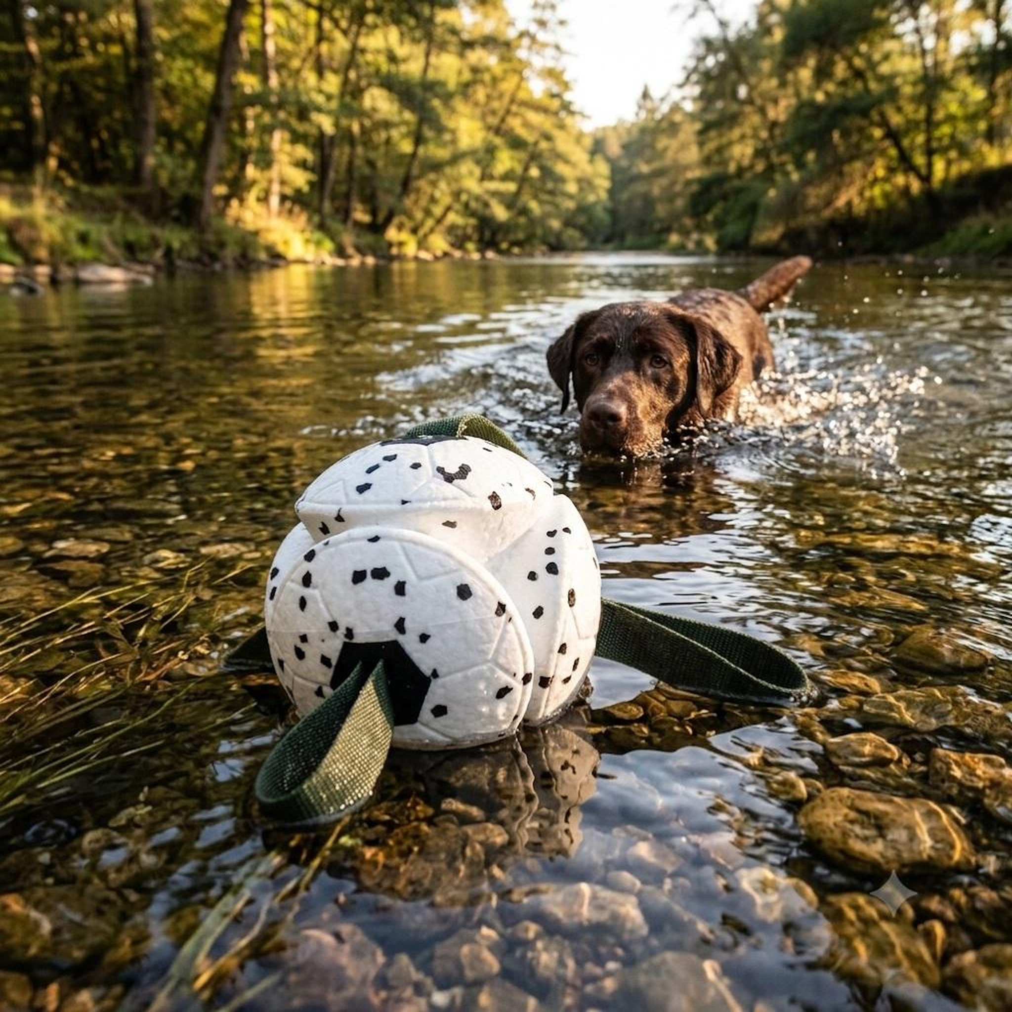 Voir la diapositive 3 : Eden Jeu balle avec rubans flottante et ultra rebondissante pour chien