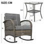 Voir la diapositive 3 : MERAX Salon de jardin 2 places avec 2 fauteuils bascule et table verre trempé