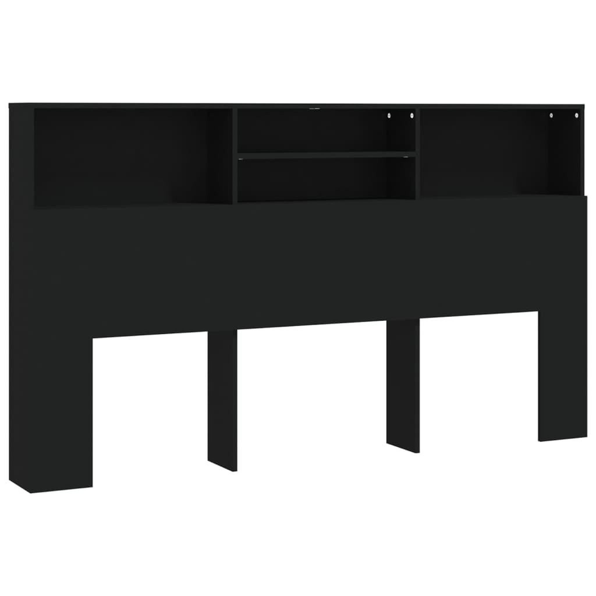 Voir la diapositive 2 : VIDAXL Armoire de tete de lit Noir 180x19x103,5 cm