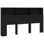 Voir la diapositive 2 : VIDAXL Armoire de tete de lit Noir 180x19x103,5 cm