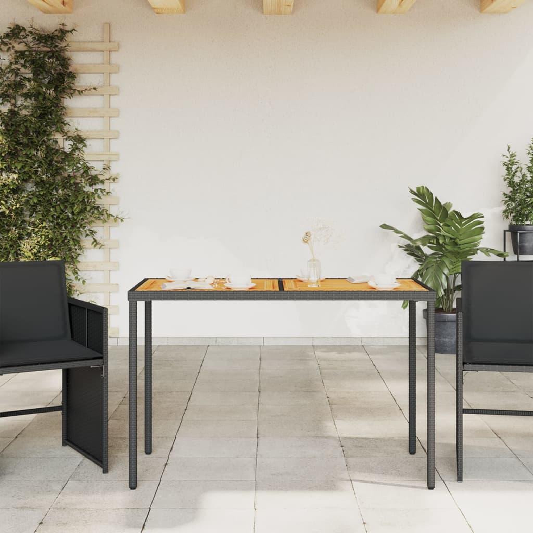 Voir la diapositive 3 : VIDAXL Table de jardin avec dessus en bois d'acacia noir 115x54x74 cm