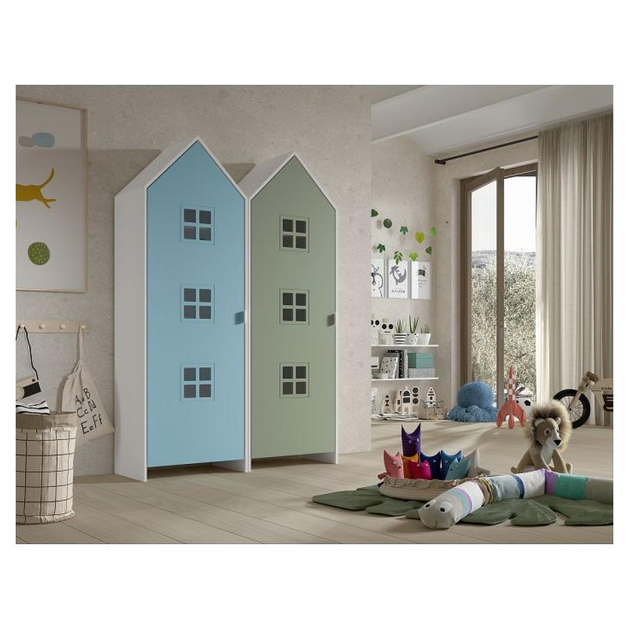 Voir la diapositive 2 : Vipack Combinaison D'armoires 2 Parties Casami Bruges bleu vert