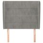 Voir la diapositive 3 : VIDAXL Tete de lit avec oreilles Gris clair 93x23x118/128 cm Velours