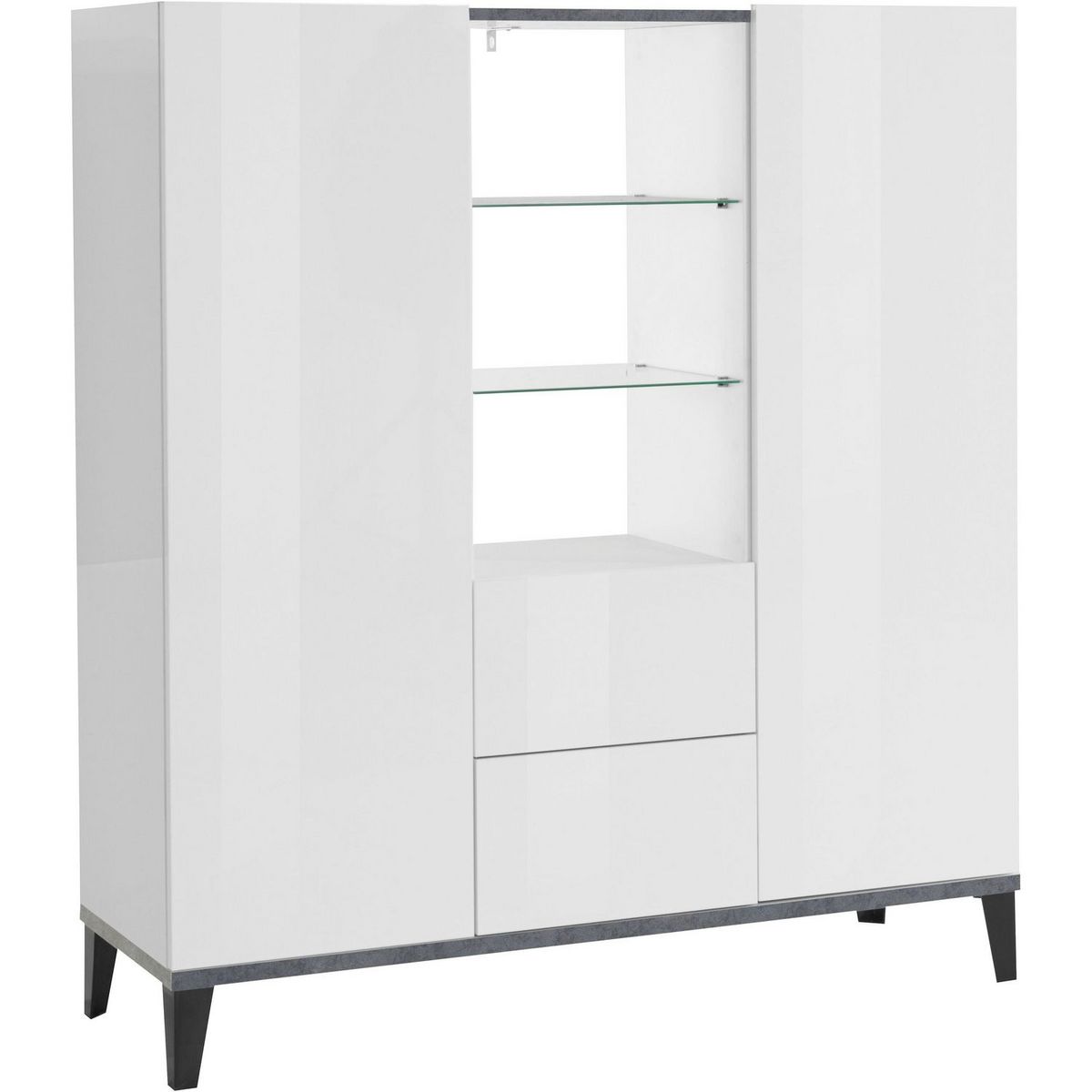 Buffet haut moderne 2 portes 2 tiroirs L120cm BARI