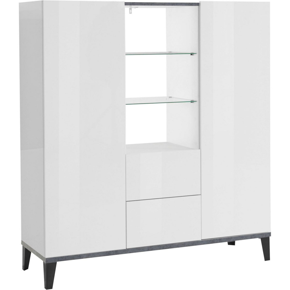 Buffet haut moderne 2 portes 2 tiroirs L120cm BARI