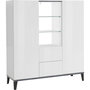 Voir la diapositive 2 : Buffet haut moderne 2 portes 2 tiroirs L120cm BARI