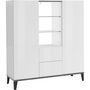 Voir la diapositive 2 : Buffet haut moderne 2 portes 2 tiroirs L120cm BARI