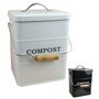 Voir la diapositive 1 : LINXOR Composteur, bac, poubelle à compost de cuisine - 3 L - Beige