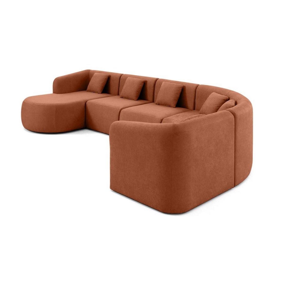 LISA DESIGN Ikare - canapé modulable d'angle gauche - 6 places - en tissu