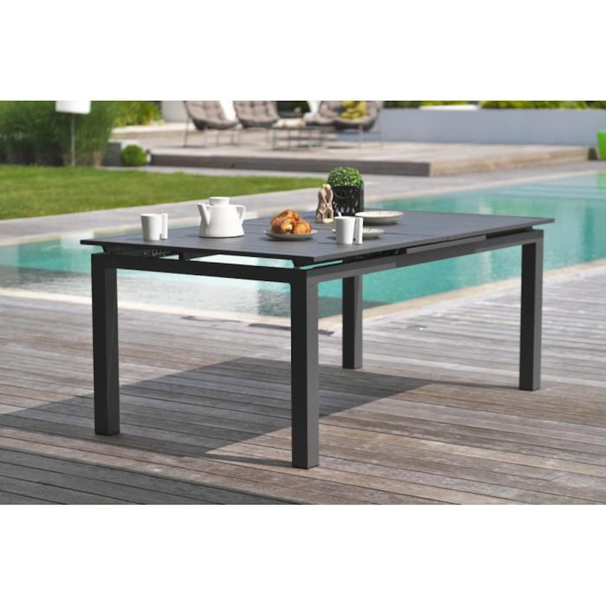 Paris Prix Ensemble Table de Jardin Extensible & 12 Fauteuils  Miami  240-300cm Gris Anthracite
