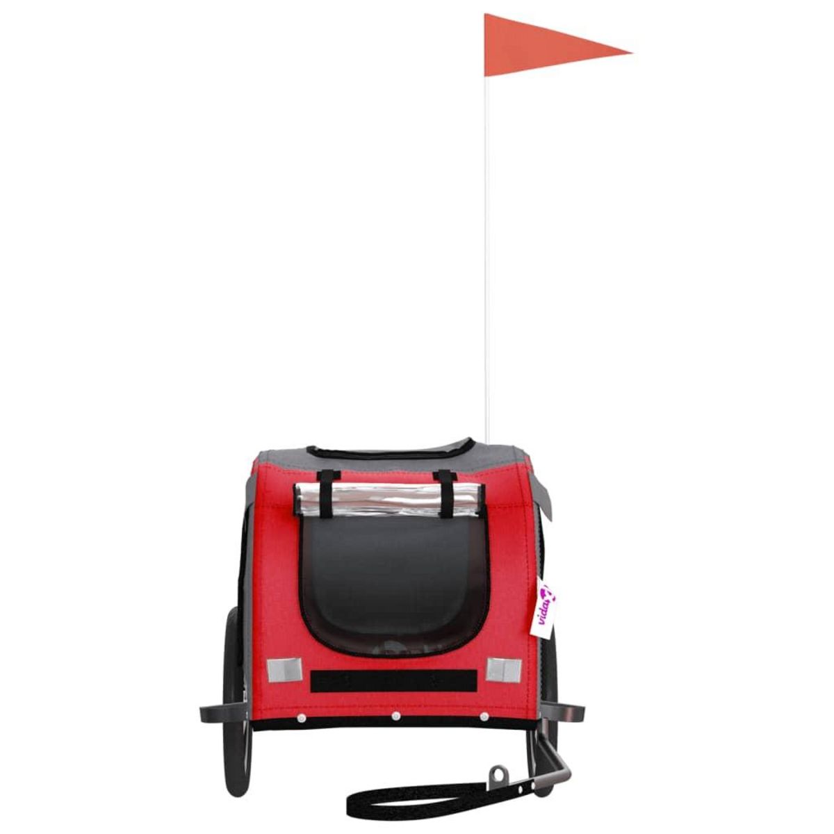 VIDAXL Remorque de velo pour animaux de compagnie rouge et gris