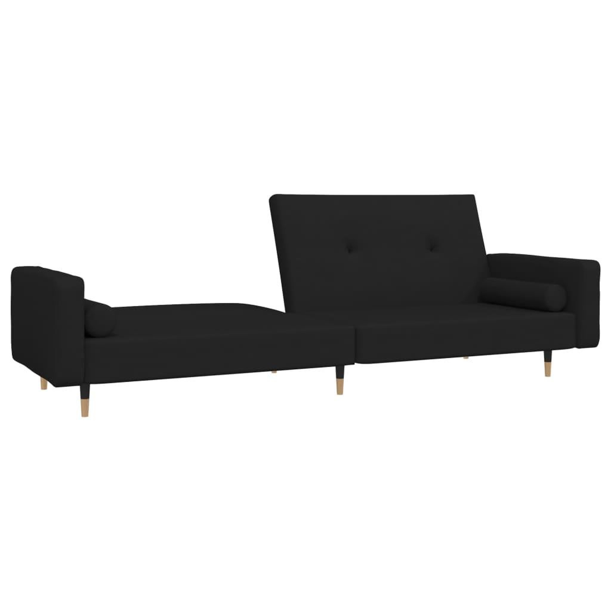 Voir la diapositive 5 : VIDAXL Canape-lit a 2 places avec deux oreillers Noir Velours