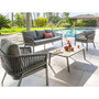 Voir la diapositive 1 : HESPERIDE Salon de jardin en alu Oriengo Graphite - 5 places - Hespéride