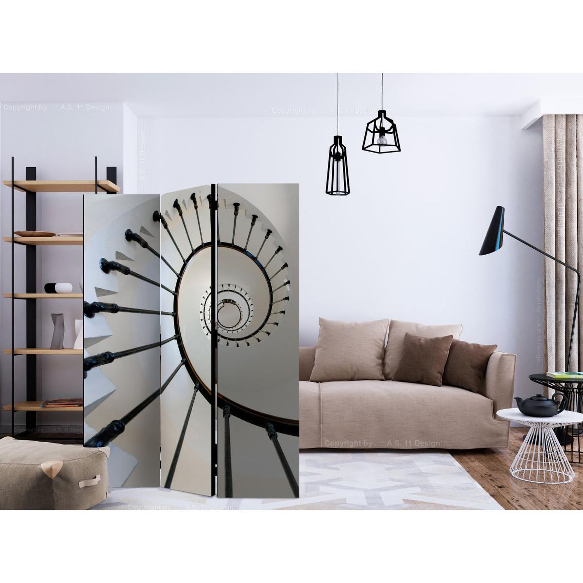Voir la diapositive 2 : Paris Prix Paravent 3 volets  stairs lighthouse  135x172cm