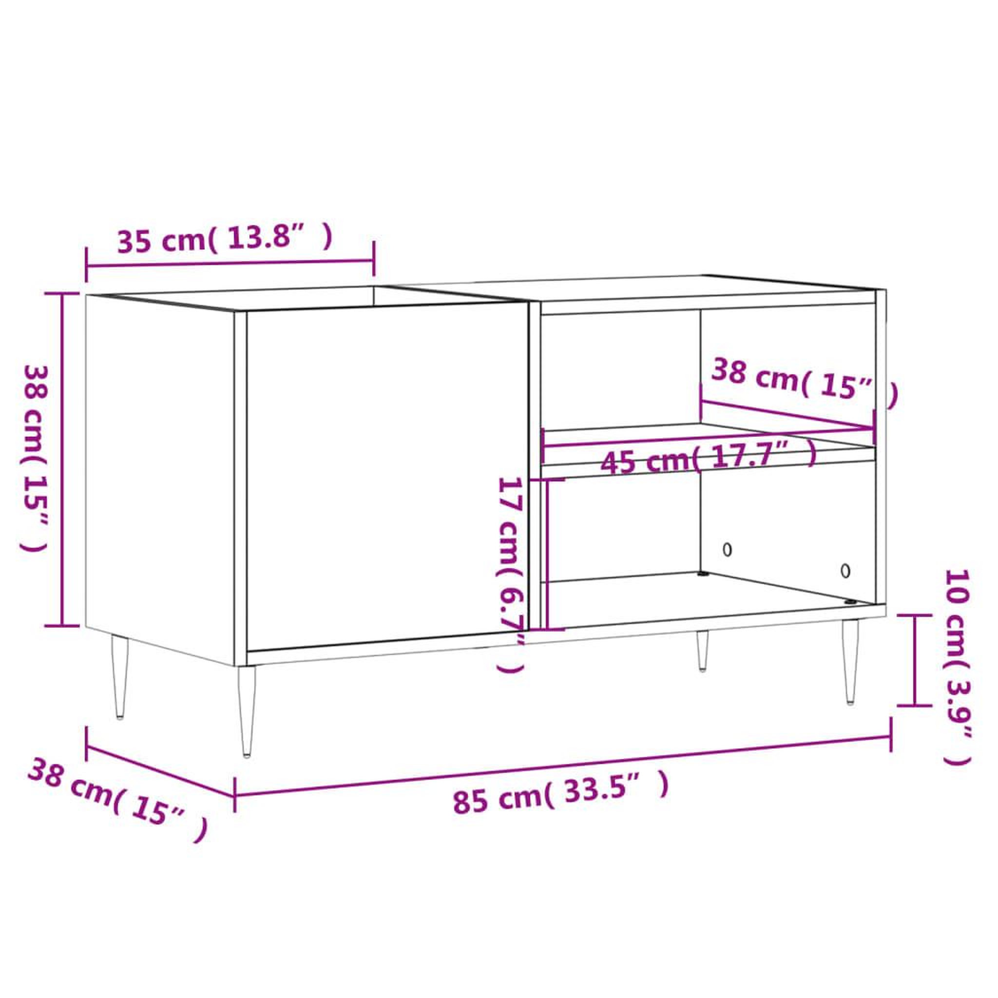 Voir la diapositive 6 : VIDAXL Armoire a disques chene fume 85x38x48 cm bois d'ingenierie