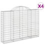 Voir la diapositive 2 : VIDAXL Paniers a gabions arques 4 pcs 200x30x140/160 cm Fer galvanise