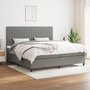 Voir la diapositive 1 : VIDAXL Sommier a lattes de lit avec matelas Gris fonce 200x200cm Tissu