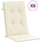 Voir la diapositive 2 : VIDAXL Coussins de chaise de jardin dossier haut lot de 6 creme tissu