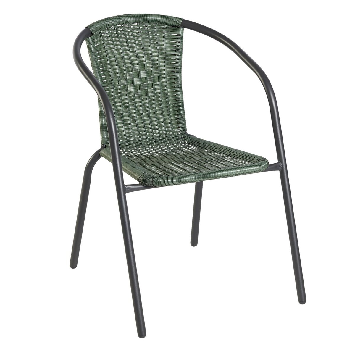Chaise de jardin - Acier/rotin - Vert - BISTROT