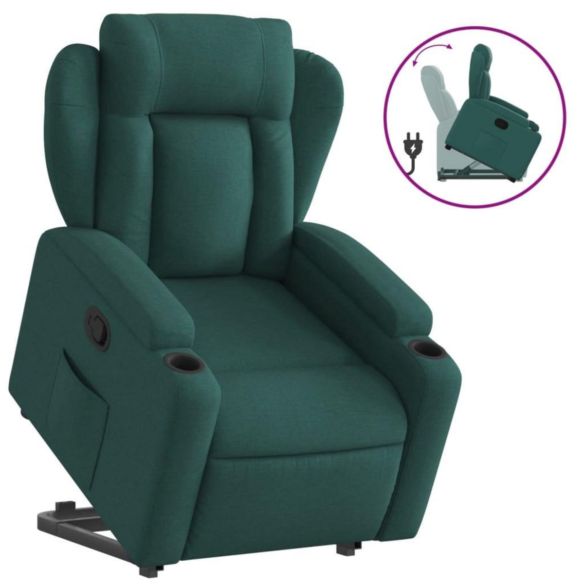 VIDAXL Fauteuil inclinable vert fonce tissu