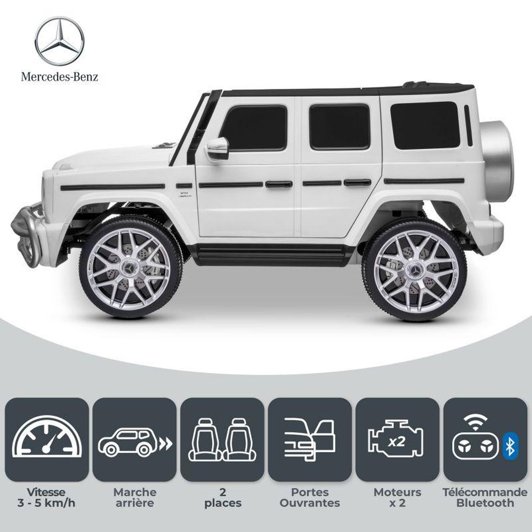 Voir la diapositive 6 : Mercedes Benz Voiture Electrique 4x4 Mercedes AMG - 2 places - 2x 45W, Marche AV/AR, Phares et Système audio
