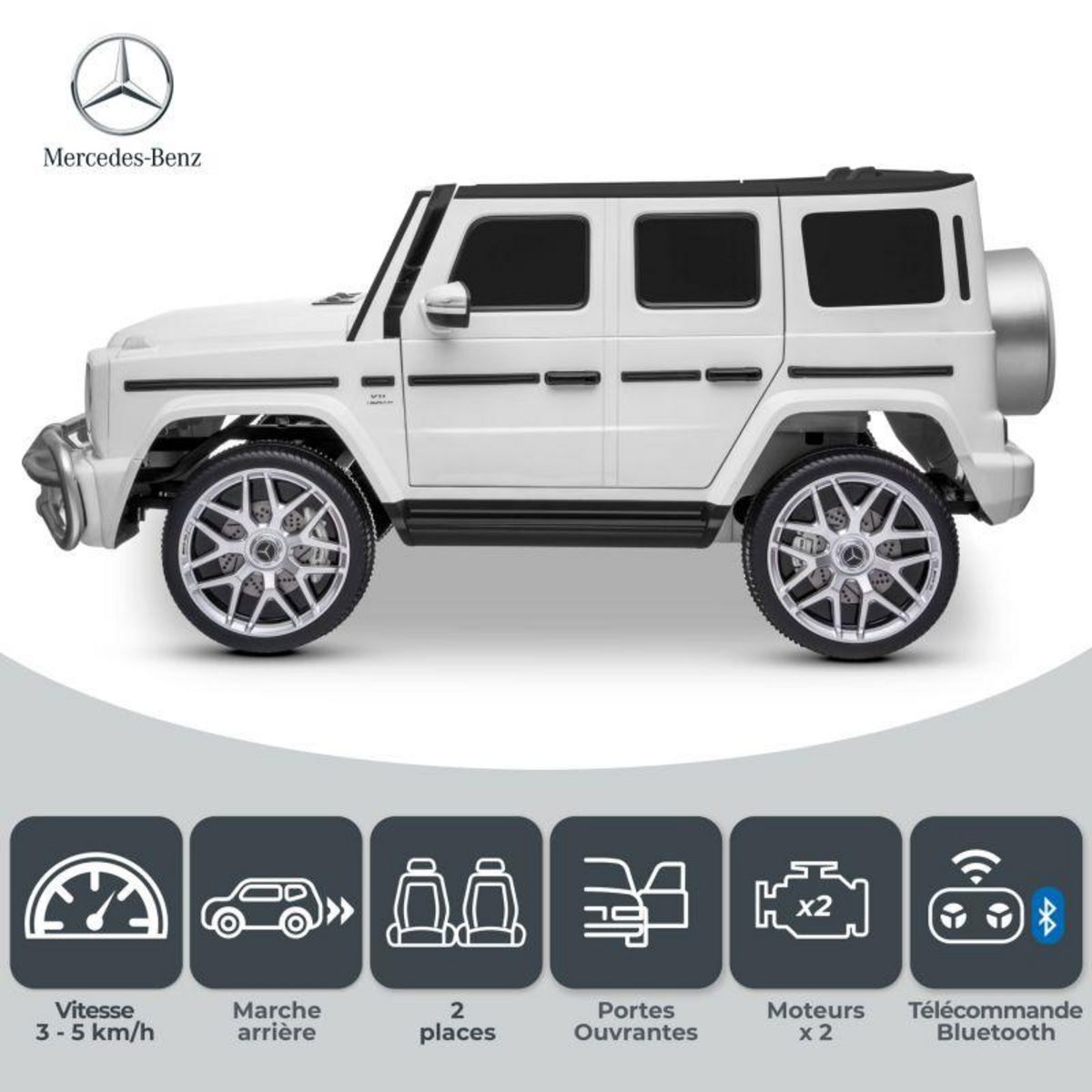 Mercedes Benz Voiture Electrique 4x4 Mercedes AMG - 2 places - 2x 45W, Marche AV/AR, Phares et Système audio