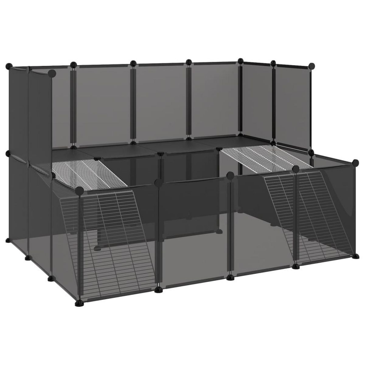 VIDAXL Cage pour petits animaux Noir 143x107x93 cm PP et Acier