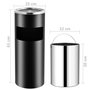 Voir la diapositive 6 : VIDAXL Poubelle a cendrier d'hotel 30 L Acier Noir