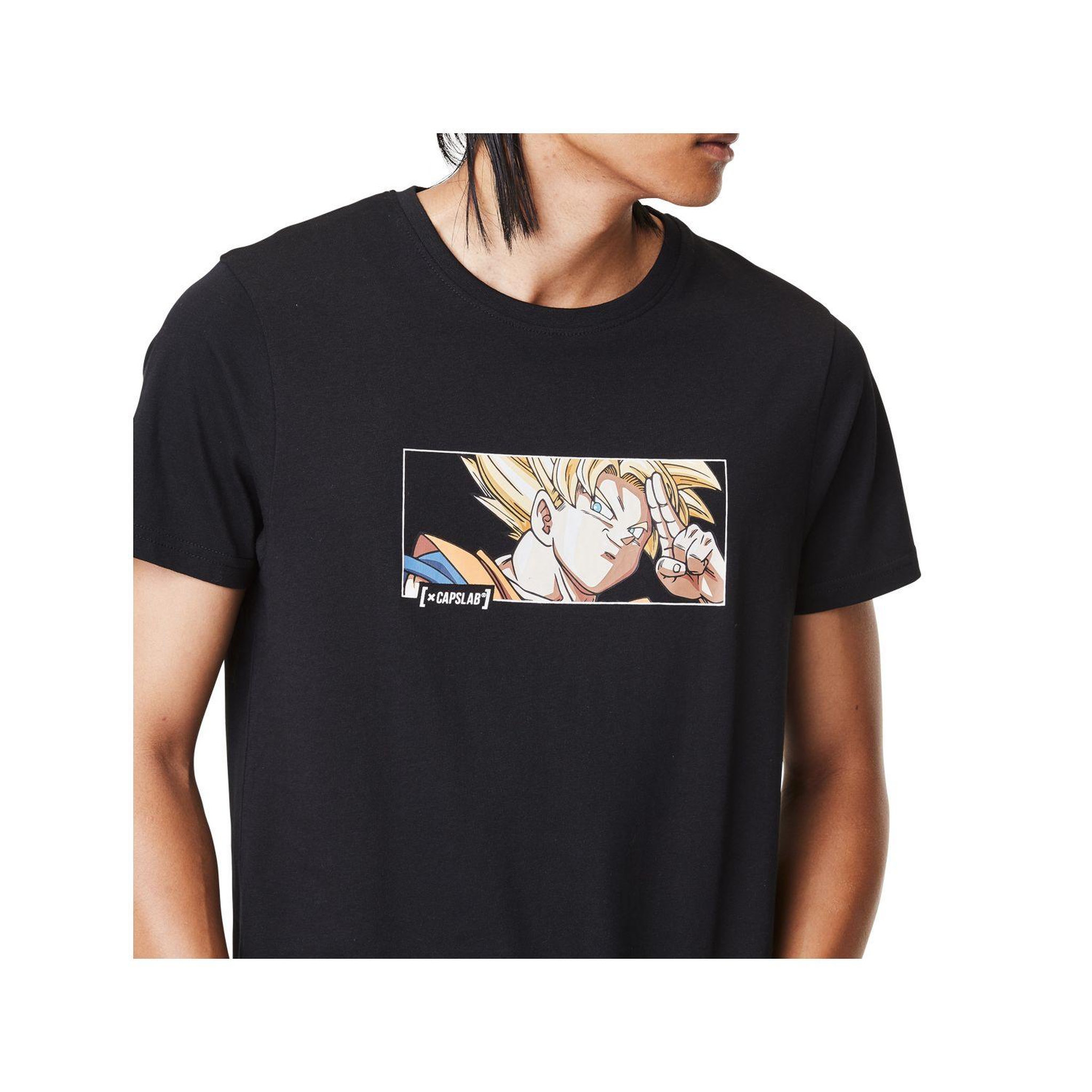 Voir la diapositive 2 : CAPSLAB T-shirt homme col rond dragon ball z saiyan