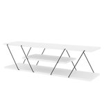 Habitat et Jardin Meuble TV en bois  April  - 120 x 33 x 33 cm - BlancNoir