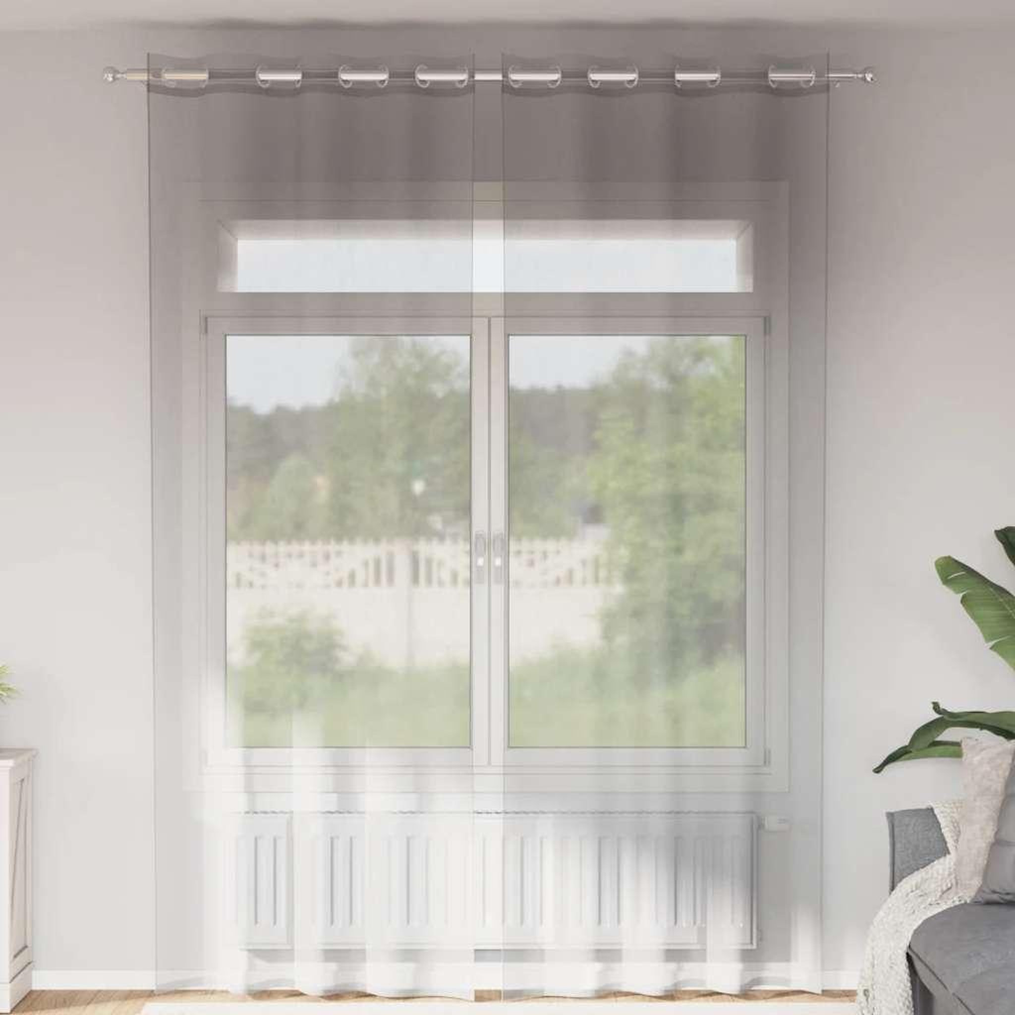 VIDAXL Rideaux en voile avec œillets 2 pcs gris clair 140x300 cm