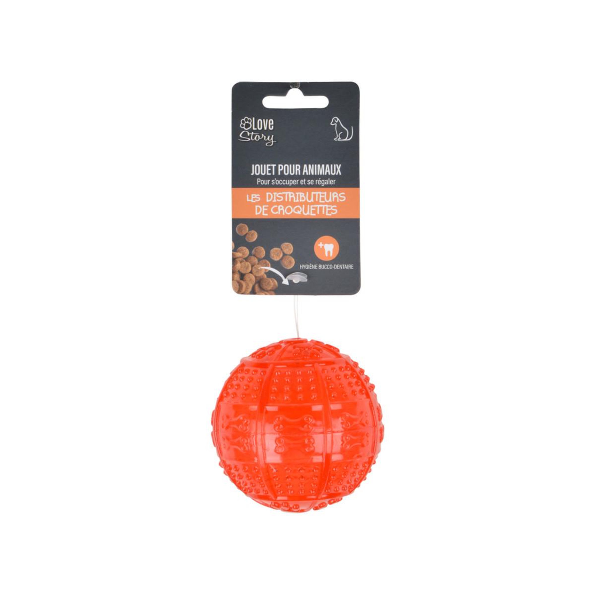 Voir la diapositive 3 : HOMEA Balle pour chien  distributeur de croquettes  8cm rouge