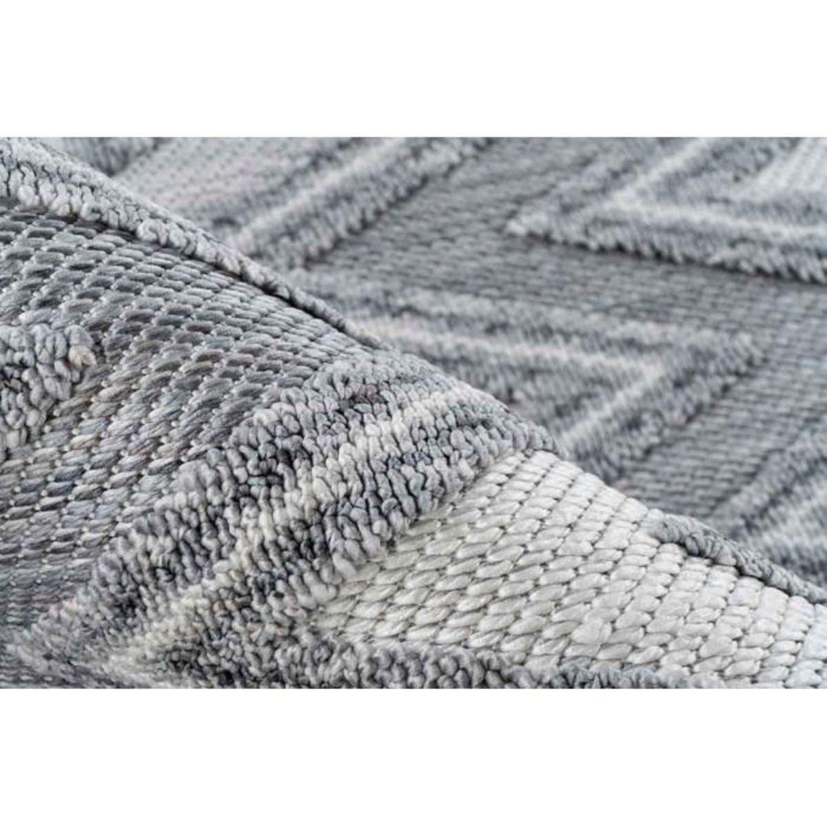 Paris Prix Tapis Tissé Ethnique à Poils Courts  Sarai  Gris