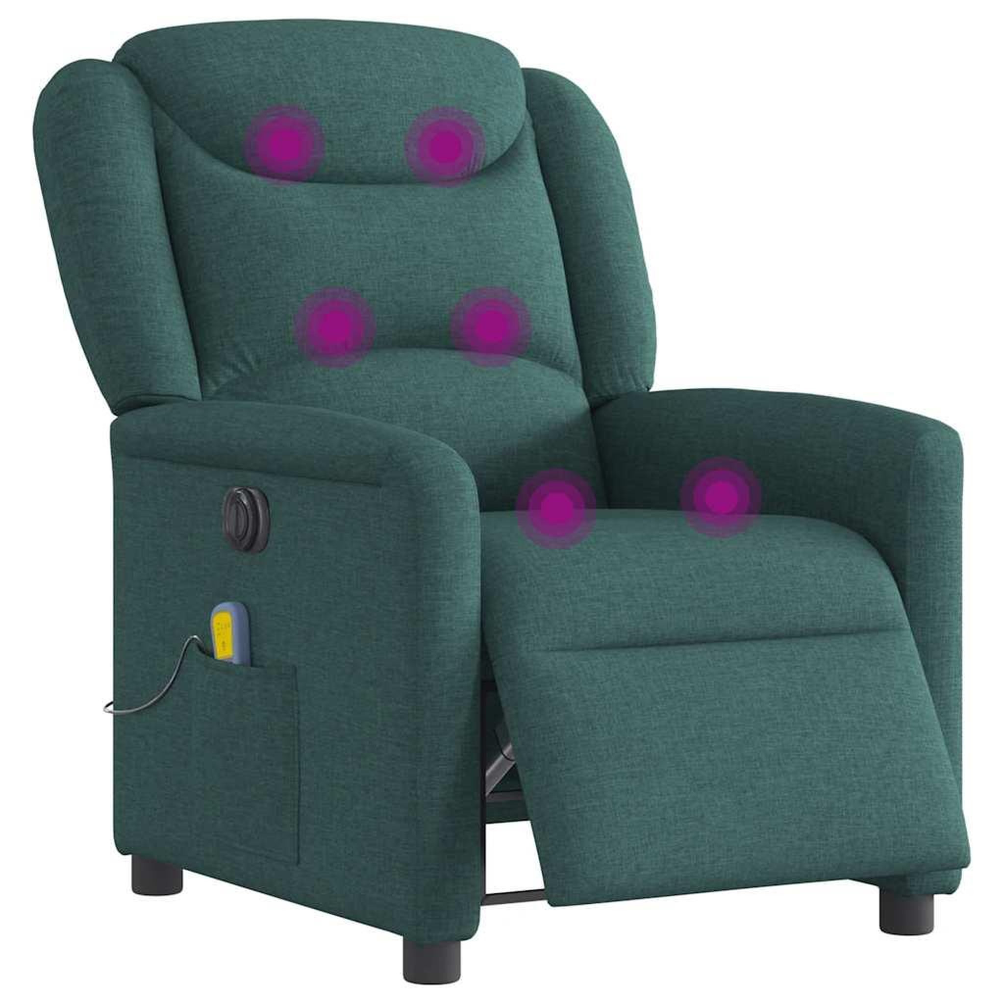 Voir la diapositive 3 : VIDAXL Fauteuil de massage inclinable electrique Vert fonce Tissu