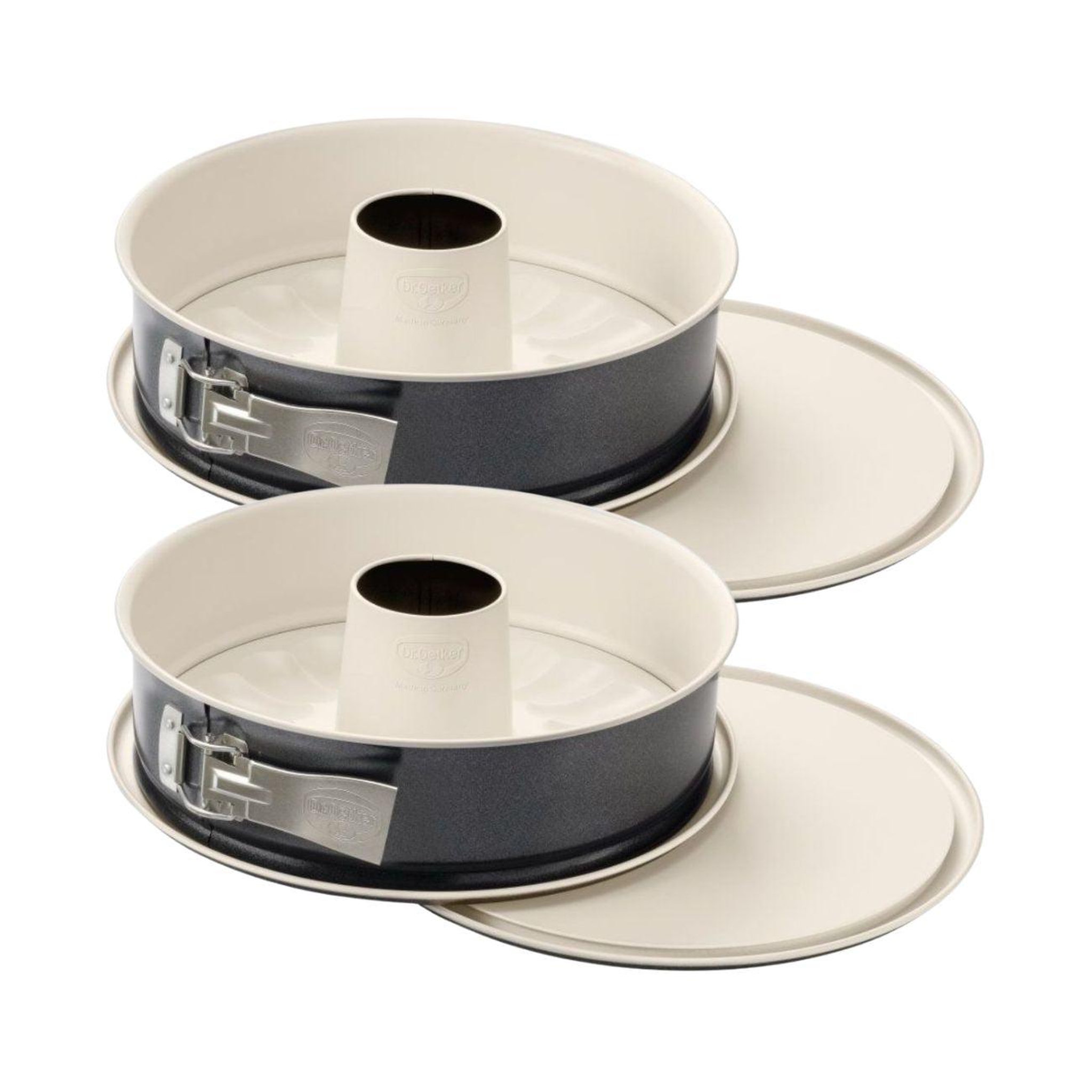 DR.OETKER Lot de 2 moules à gâteaux 28/28 cm en acier dr oetker back-trend
