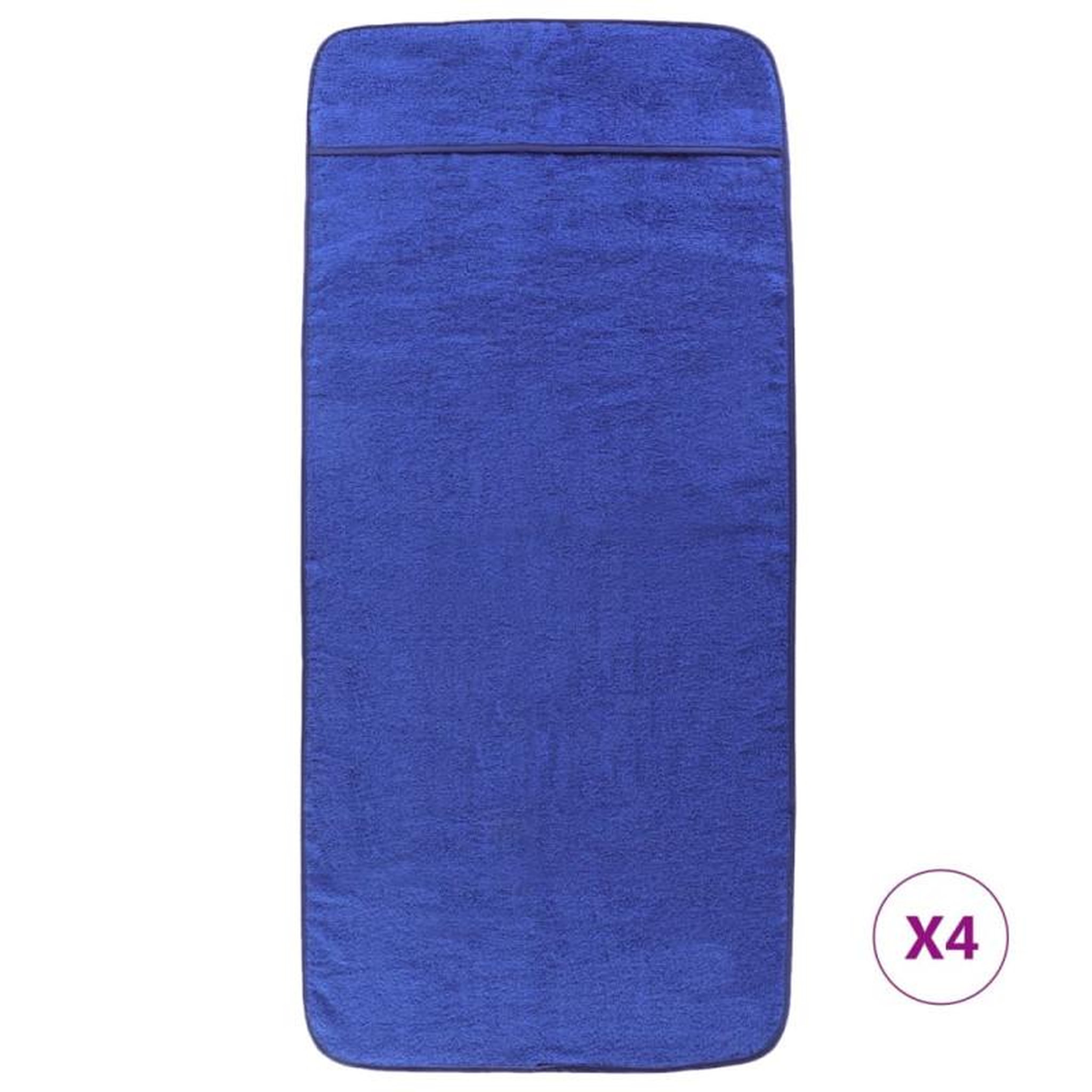 Voir la diapositive 3 : VIDAXL Serviettes de plage 4 pcs bleu royal 60x135 cm tissu 400 GSM