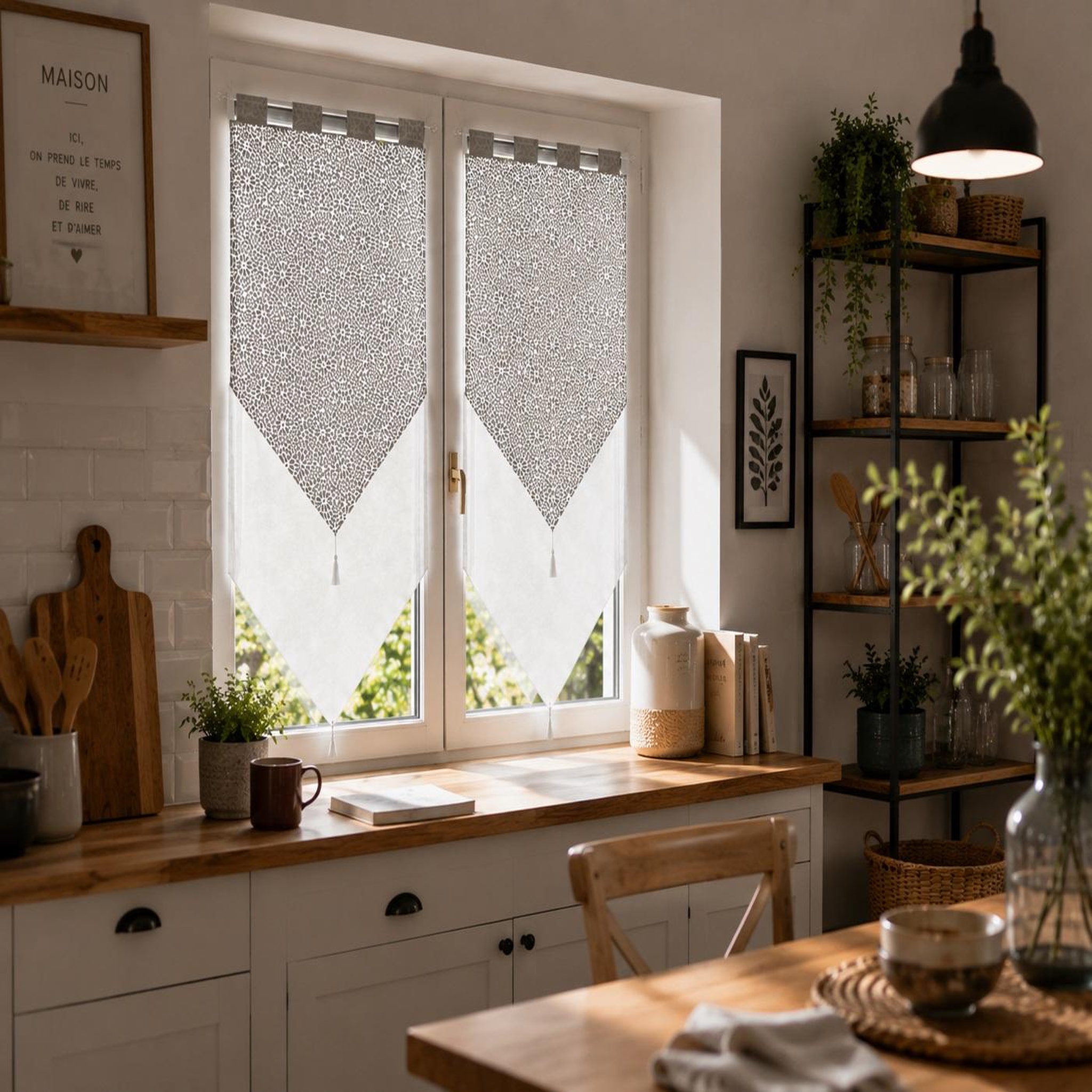 Voir la diapositive 4 : Eden Paire voilage double tunis design et moderne