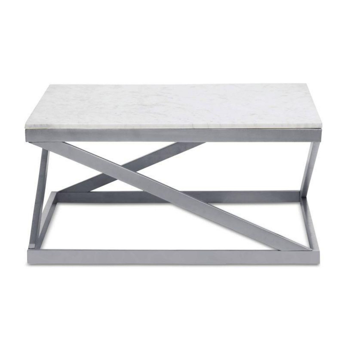 Paris Prix Table Basse Design  Palamo  86cm Argent & Blanc