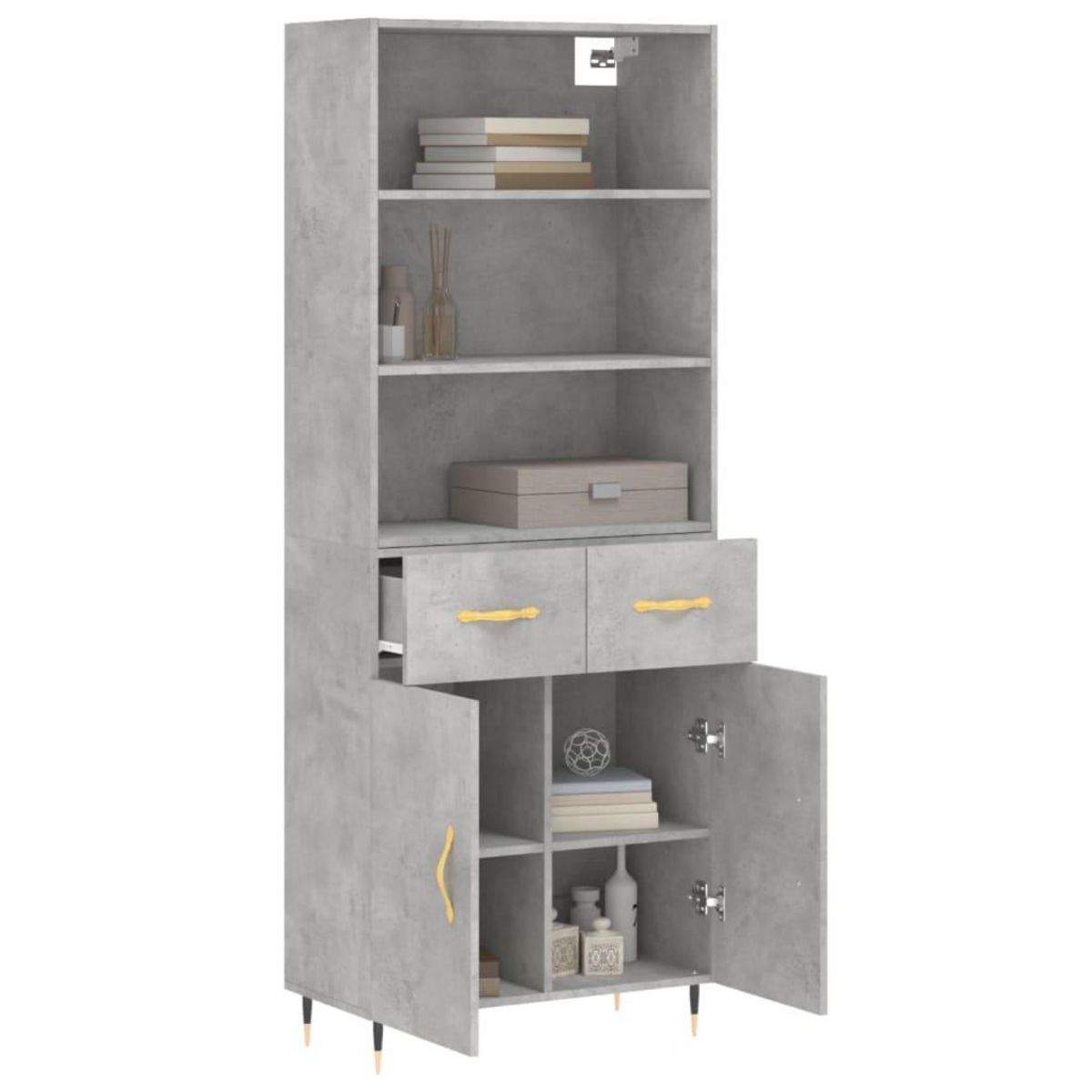 VIDAXL Buffet haut Gris beton 69,5x34x180 cm Bois d'ingenierie