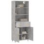 Voir la diapositive 3 : VIDAXL Buffet haut Gris beton 69,5x34x180 cm Bois d'ingenierie