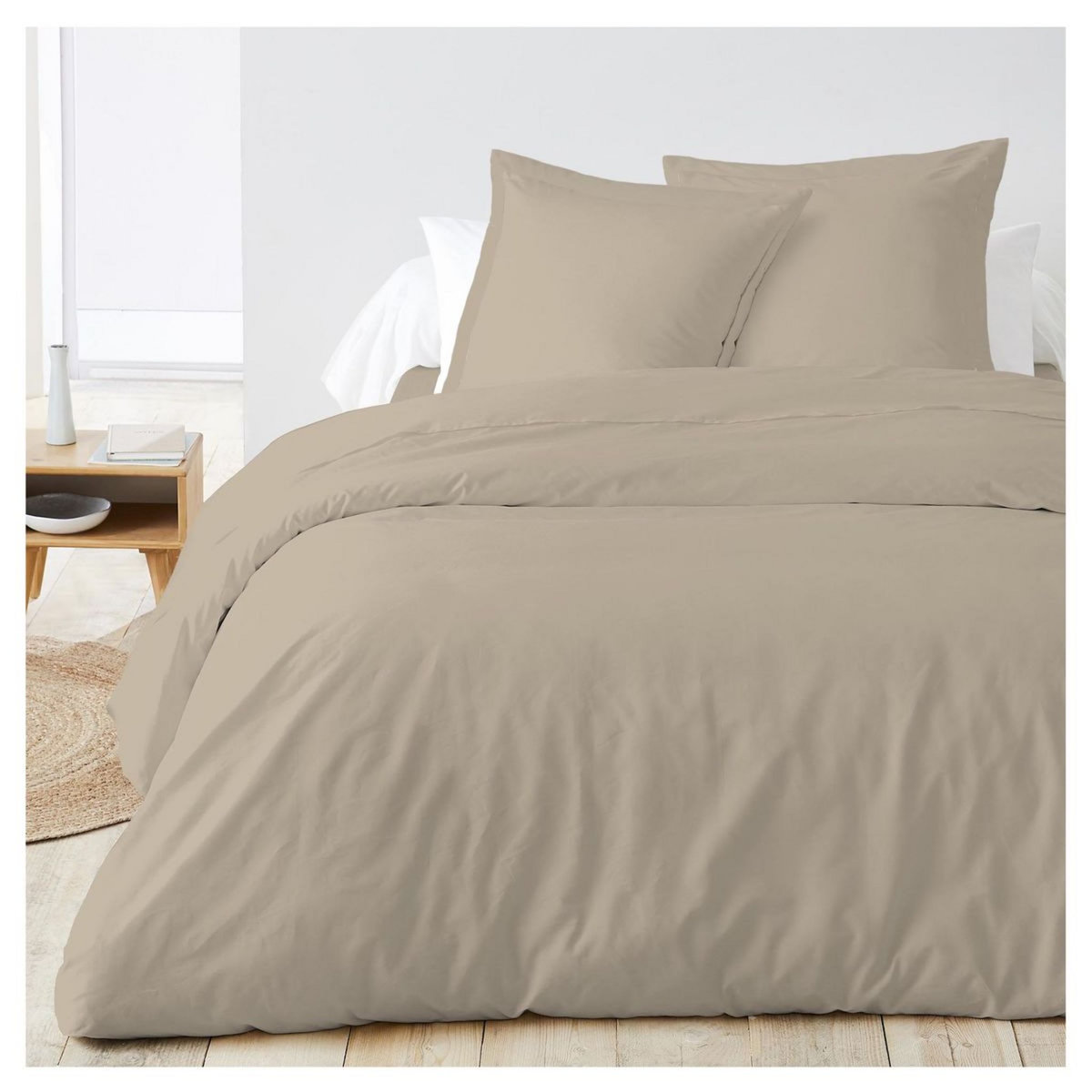 Parure housse de couette unie en lin lavé CAPUCINE