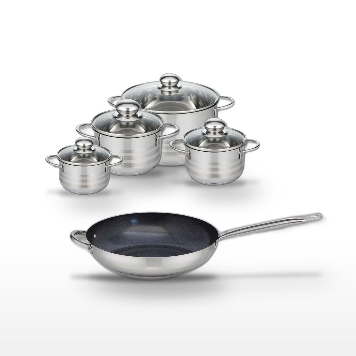 ELO Lot Poêle 32cm & 4 Faitouts Elo Profi Therm Platinum