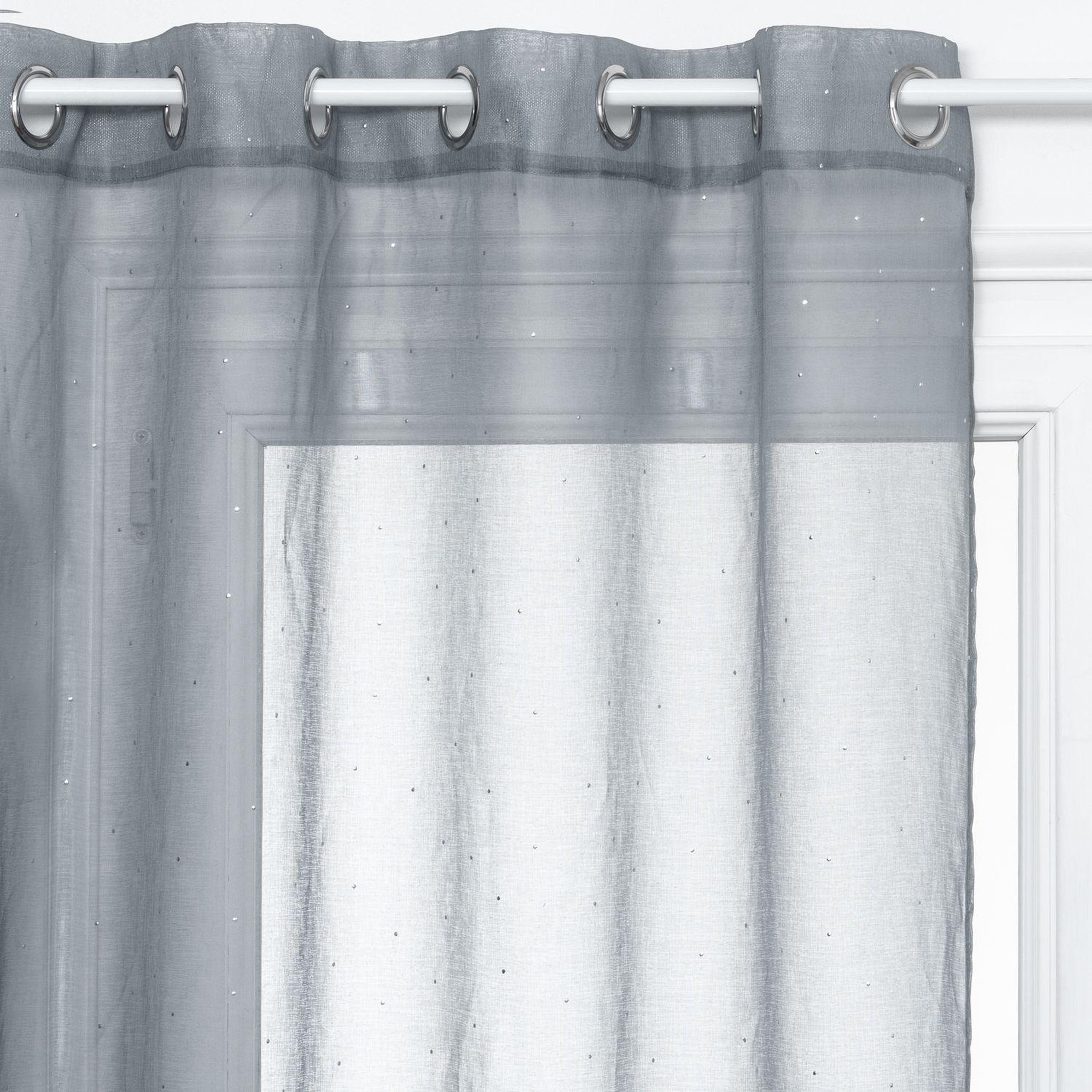 ATMOSPHERA Voilage design 3d pois. Coloris disponibles : Gris, Blanc