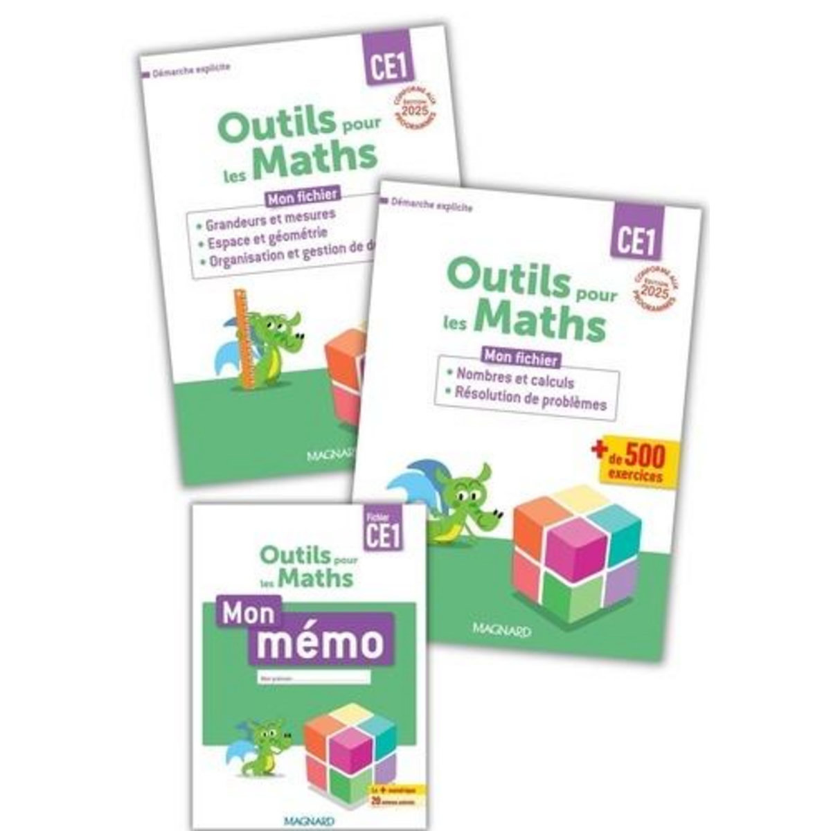 OUTILS POUR LES MATHS CE1. 2 FICHIERS (NOMBRE ET CALCULS & GEOMETRIE) + MEMO, Besset Natacha