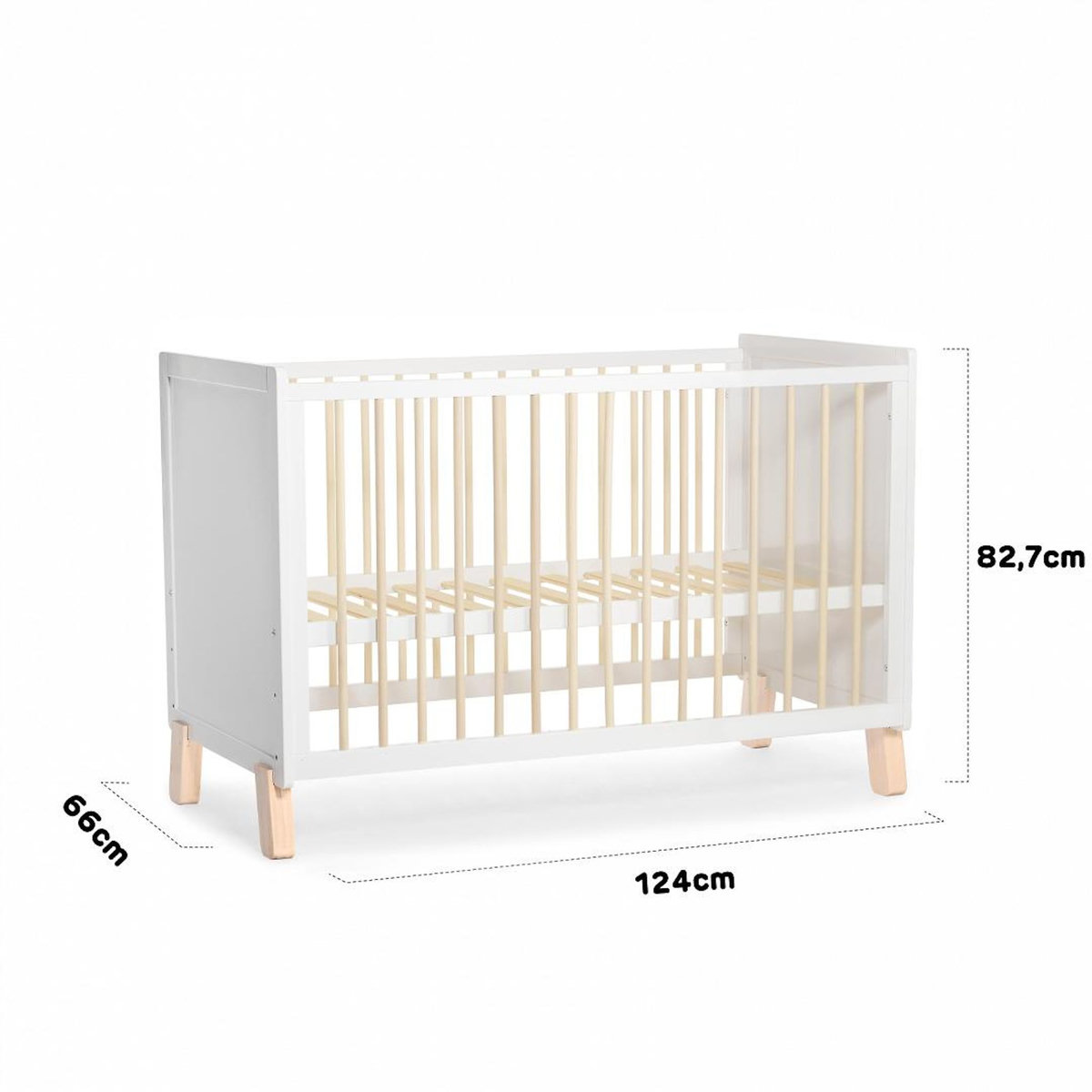 KINDERKRAFT Lit bébé avec sommier réglable et design moderne