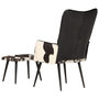 Voir la diapositive 4 : VIDAXL Chaise a oreilles avec repose-pied Noir Cuir veritable