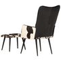 Voir la diapositive 4 : VIDAXL Chaise a oreilles avec repose-pied Noir Cuir veritable