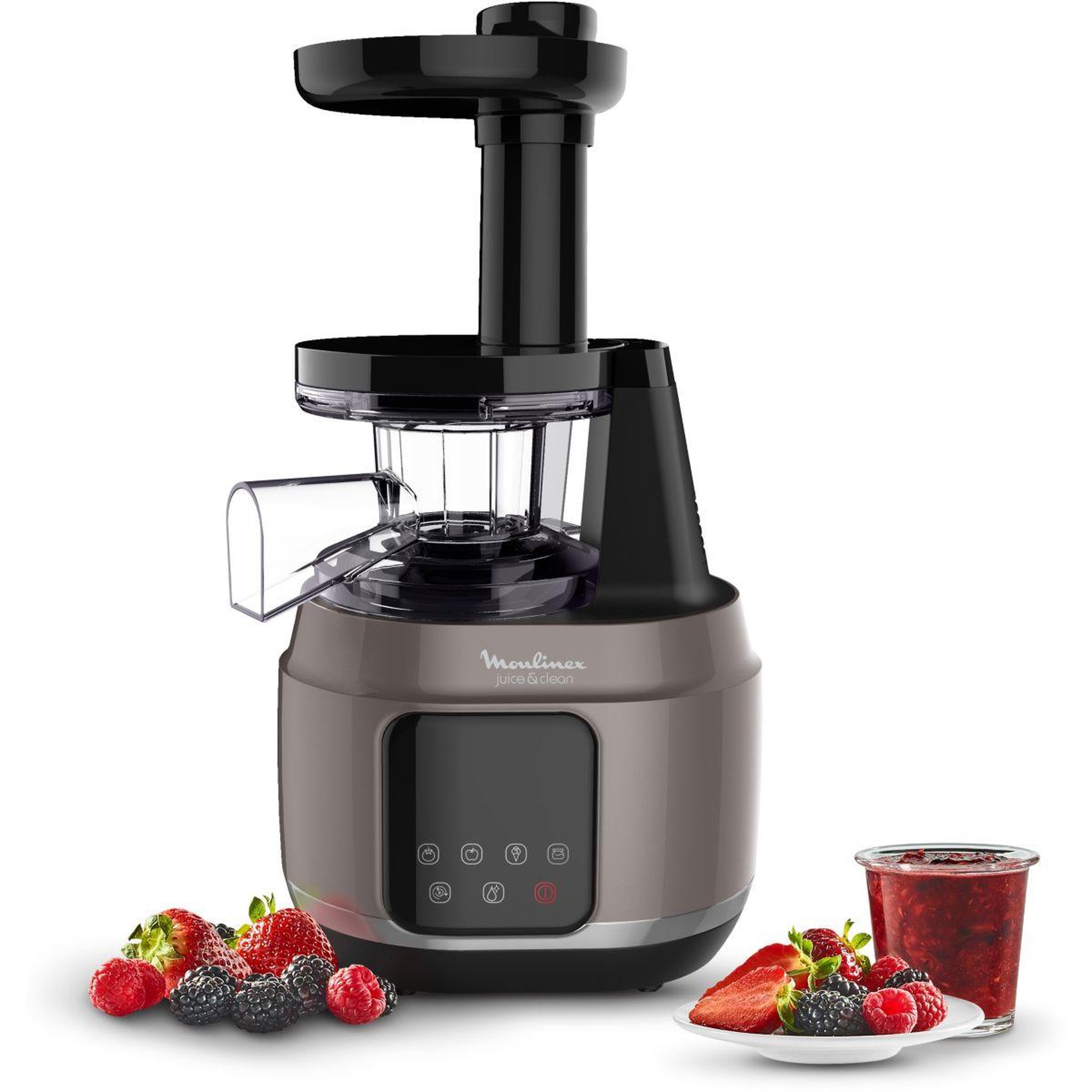 Voir la diapositive 4 : MOULINEX Extracteur de jus Juice & Clean Alu ZU420E10
