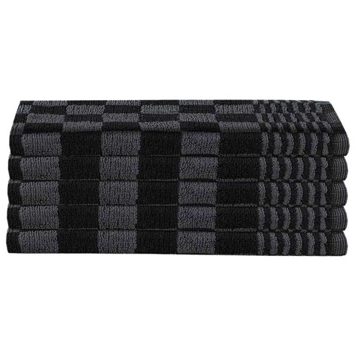 VIDAXL Ensemble de serviettes 20 pcs noir et gris coton